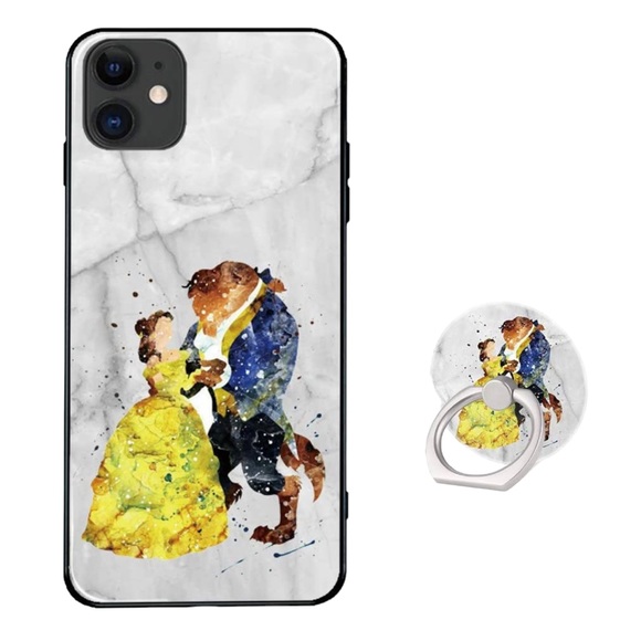 iPhone 11 BEAUTY & THE BEAST MARBLED CASE & RING KICKSTAND! NEVER USED! - Picture 5 of 15